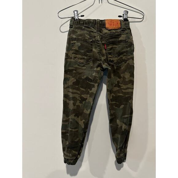 Levi's Boys Size 6 Slim Fit Stretch Jogger Pants Green Camp Camo Outdoor School - Picture 2 of 10